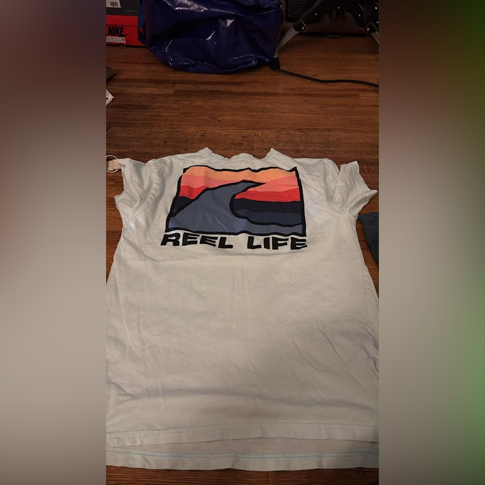 Reel Life Graphic T-Shirt - White large adult